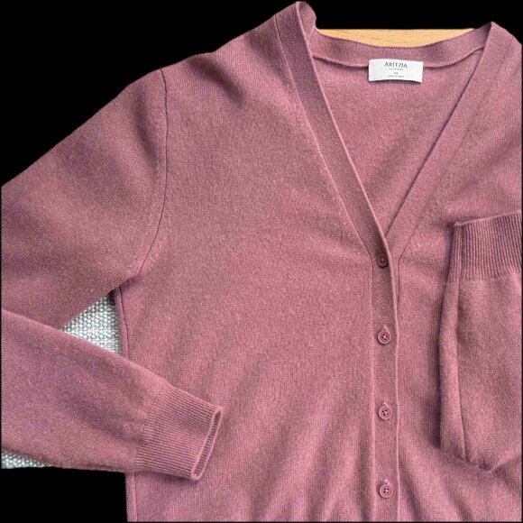 Aritzia cashmere cardigan, mauve, extra small. - Picture 3 of 5